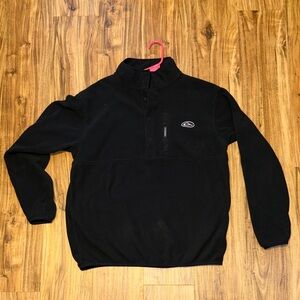 Drake women men XL camp fleece pullover black waterfowl sweater magnattach